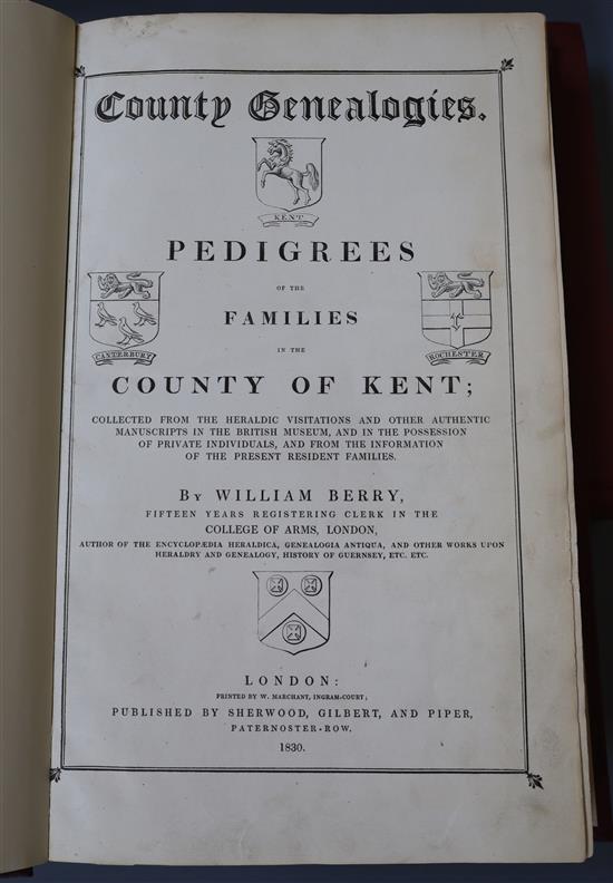 Berry, William - County Genealogies, for Hants, 1833, Kent, 1830 and Buckinghamshire (a facsimilie of 1837) (3)